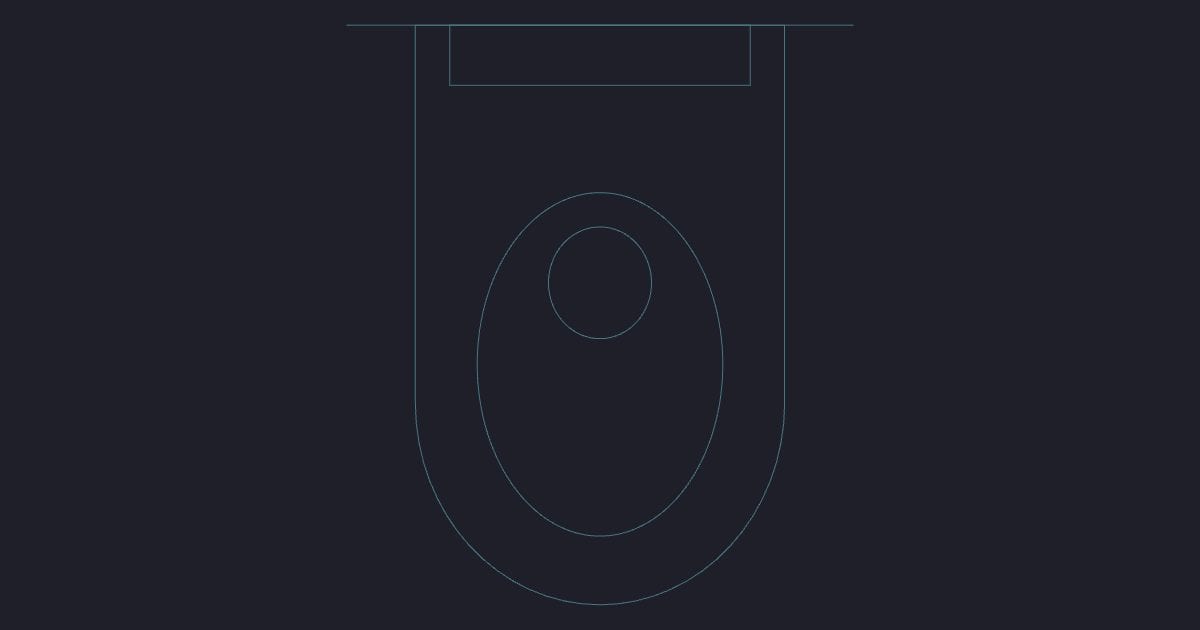 Wall hung WC plan - Plumbing and HVAC CAD Symbol