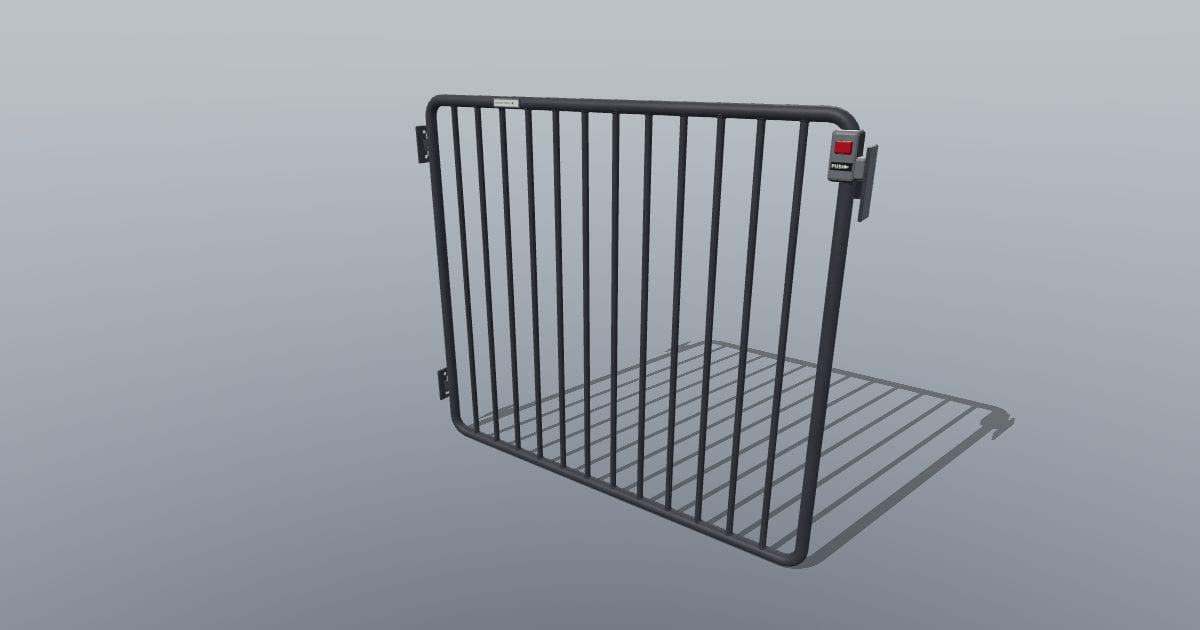 Wall-mounted stair gate for the top of stairs (no trip bar)