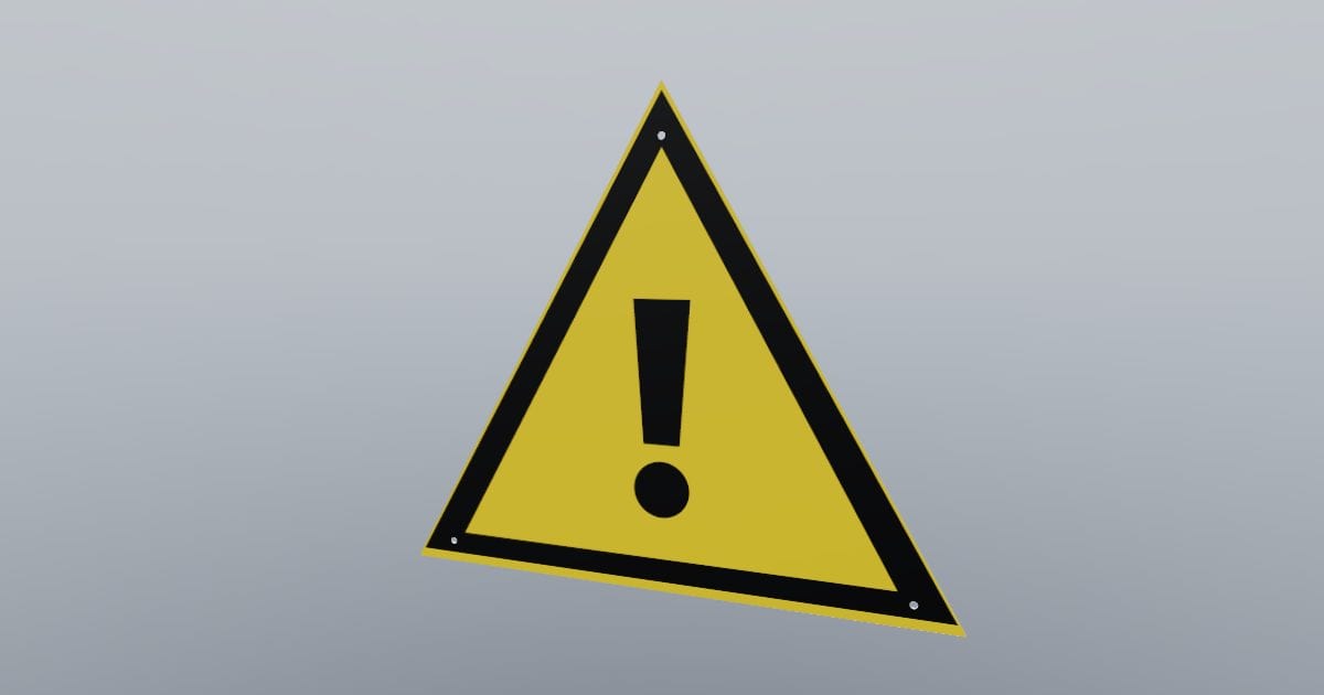 Warning triangle: general warning, 300 x 260 mm: Free GLB 3D model (CC0 ...