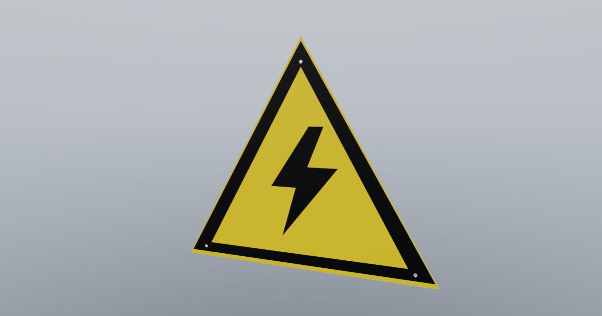 Warning triangle: high voltage, 300 x 260 mm