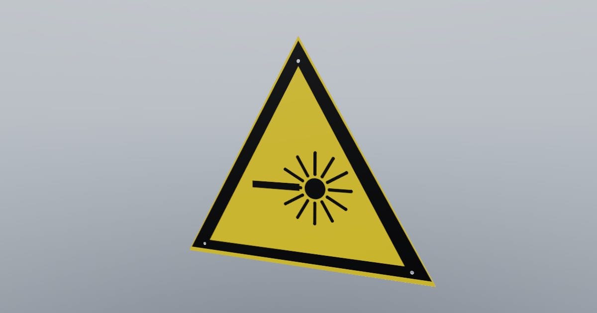 Warning triangle: laser beam, 300 x 260 mm: Free GLB 3D model (CC0 ...