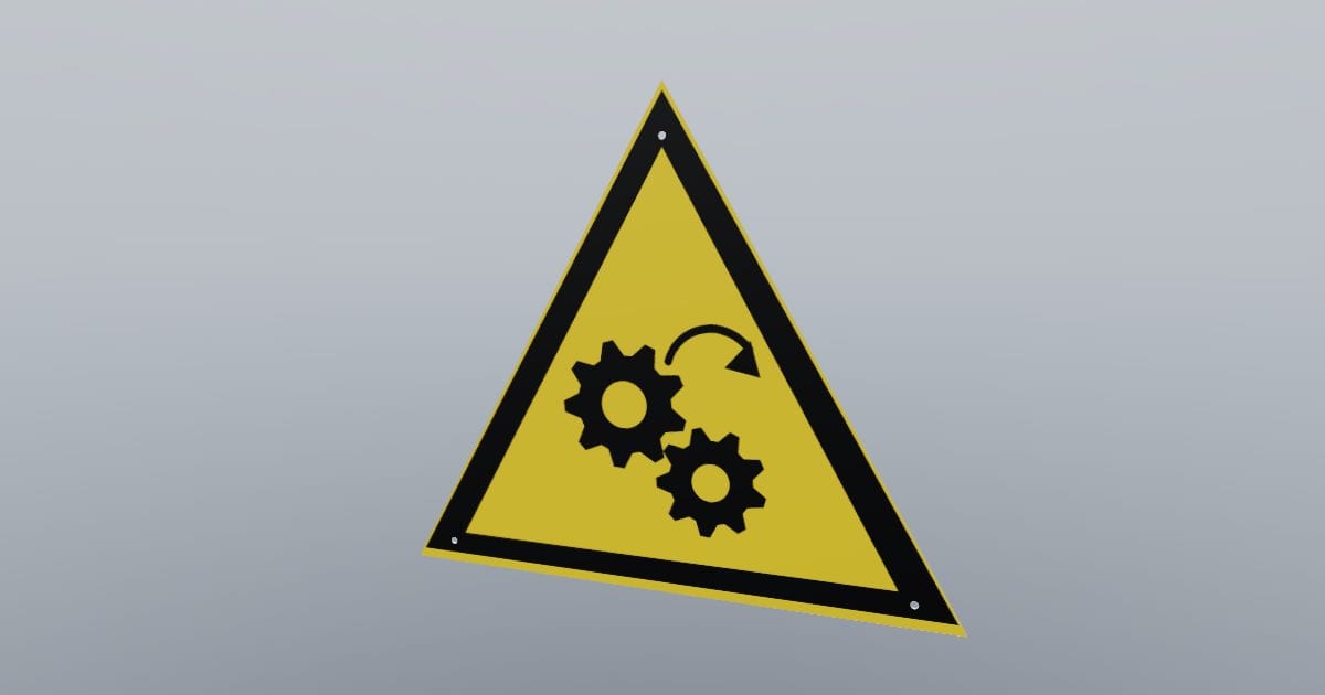 Warning triangle: moving machinery, 300 x 260 mm