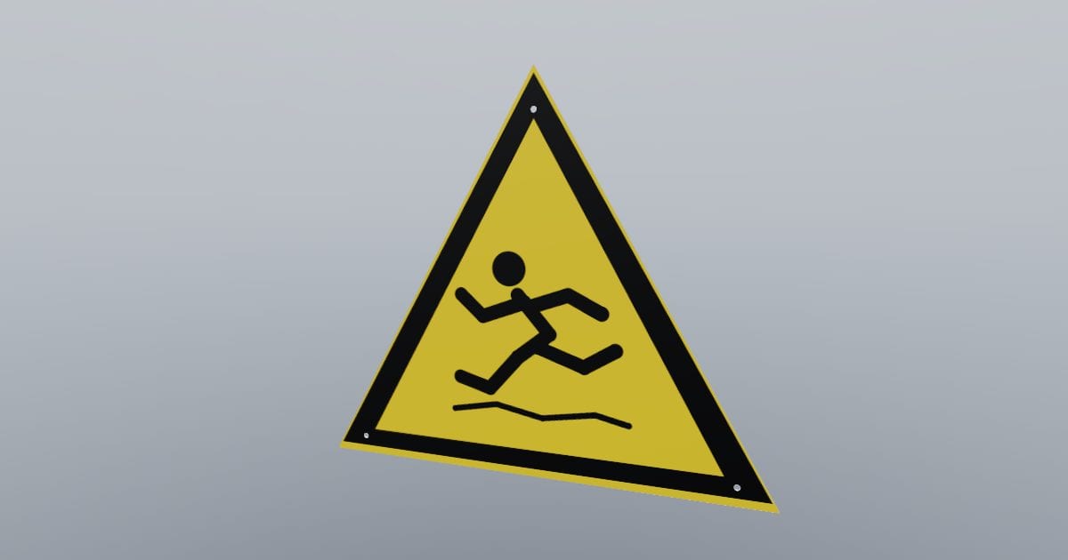 Warning triangle: slippery floor, 300 x 260 mm: Free GLB 3D model (CC0 ...