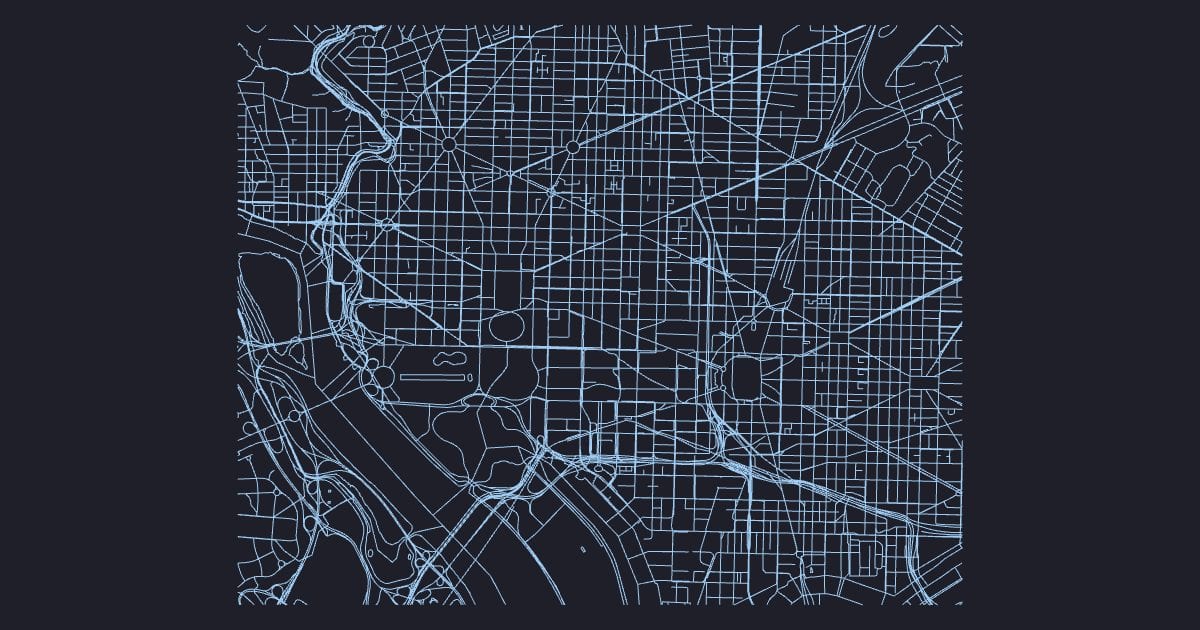 Washington DC street map, National Mall