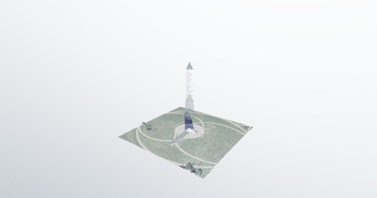 Washington Monument grounds, aerial LiDAR (LAS)
