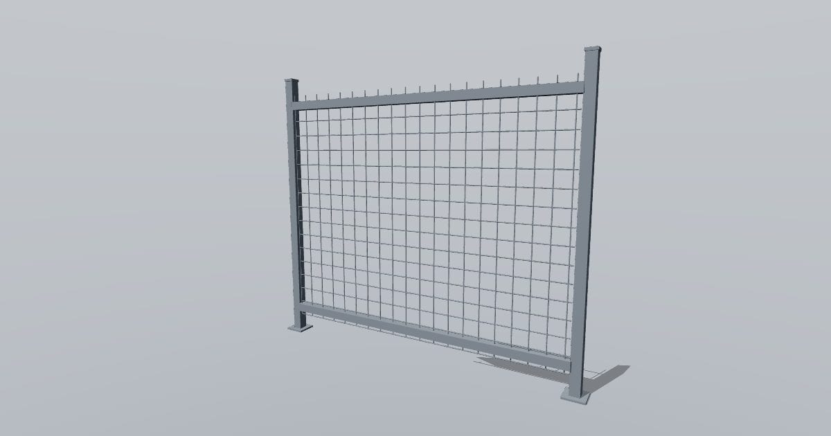 Welded mesh fence - Original exterior CAD