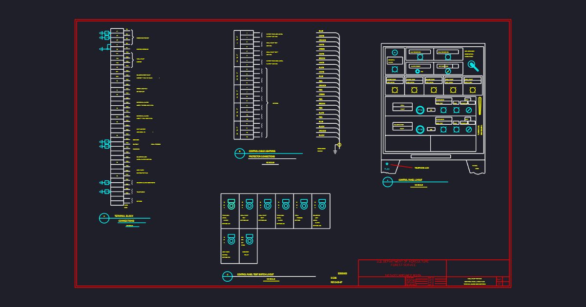 Well Pump Tank Ctrl. Pnl. Layout & Term. Block Conn (USFS E0000400)