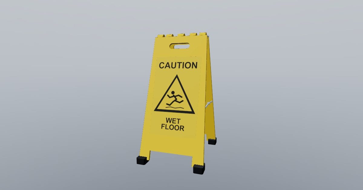 Wet floor folding cone