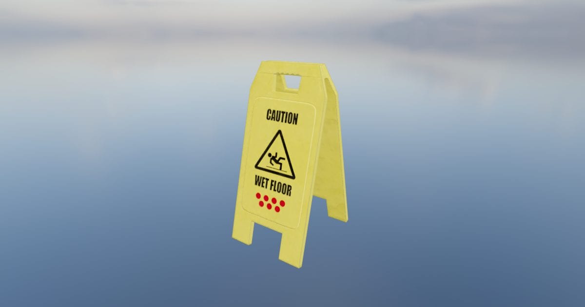 Wet floor sign (.ksplat)