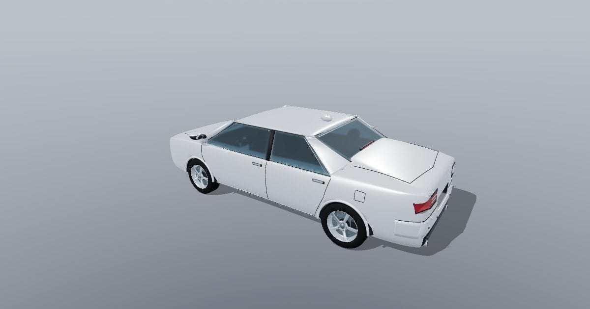White four-door sedan
