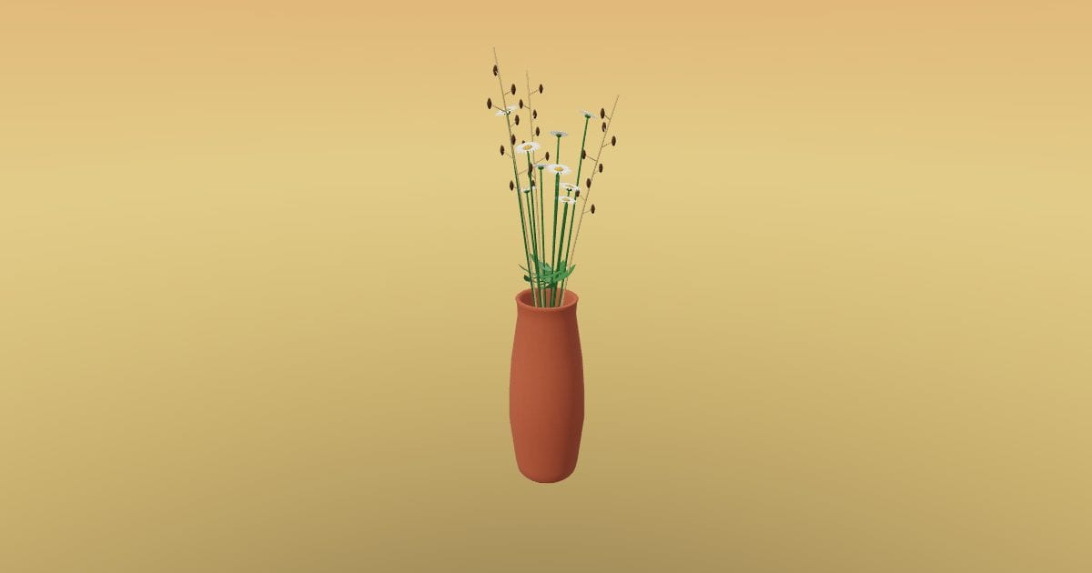 Wildflower bouquet in tall vase