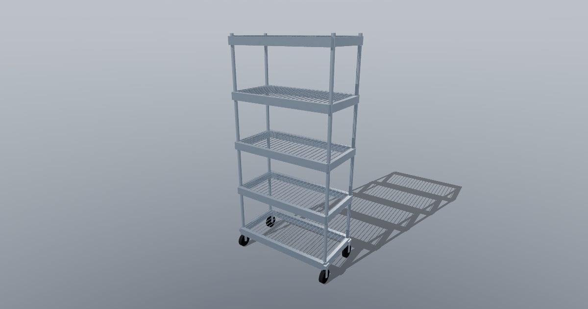 Wire shelving with casters