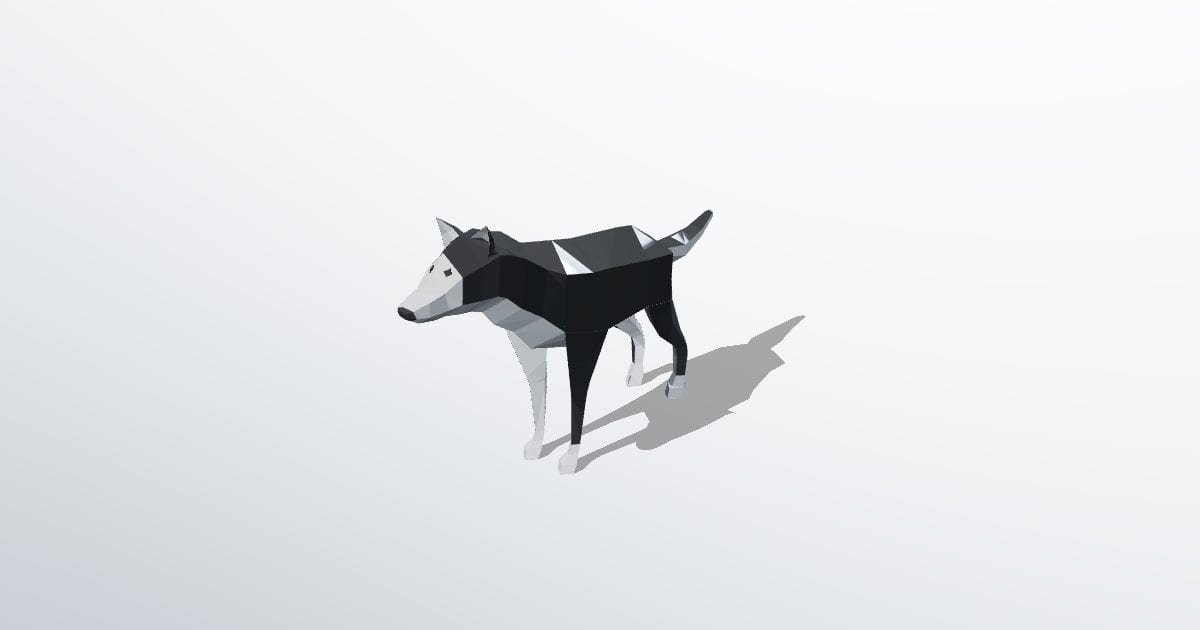 Wolf, low poly (Blender)