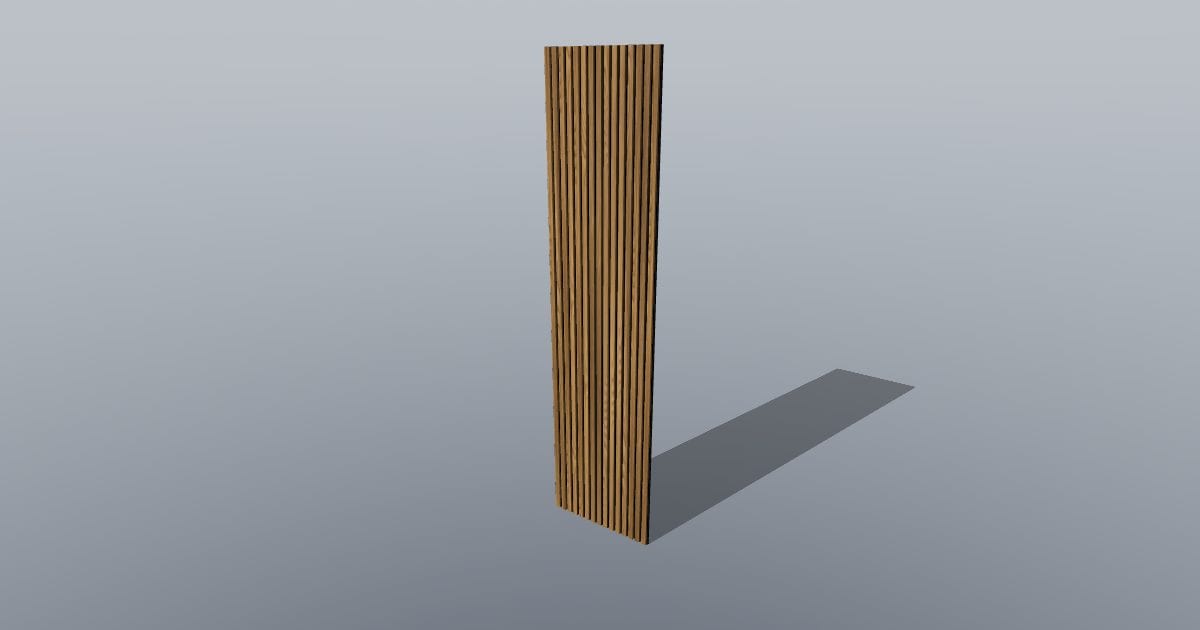 Wood slat wall panel on felt, 2400 x 600 mm (oak slats)