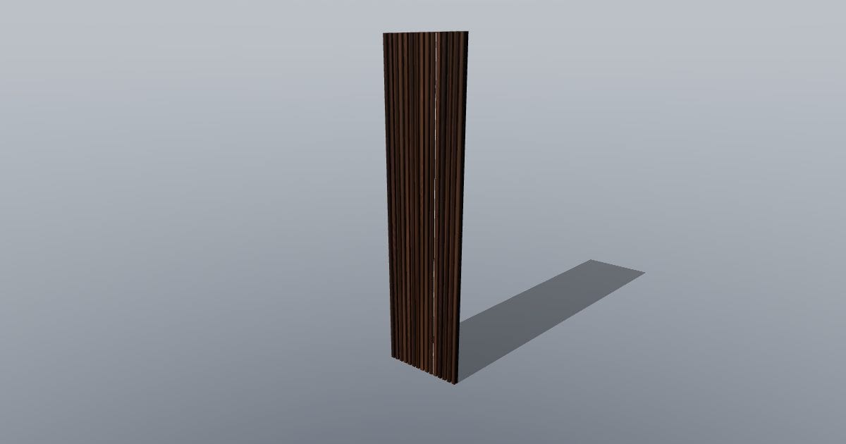 Wood slat wall with LED strip, 2400 x 600 mm (walnut slats)