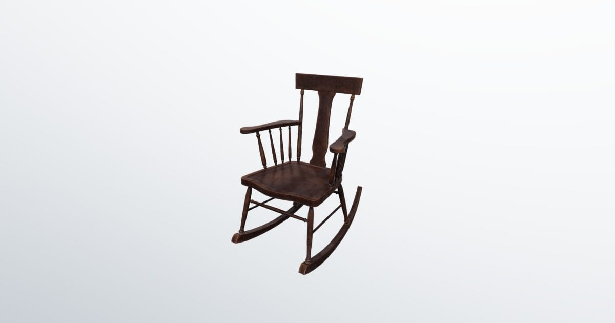 Wooden rocking chair (.spz)
