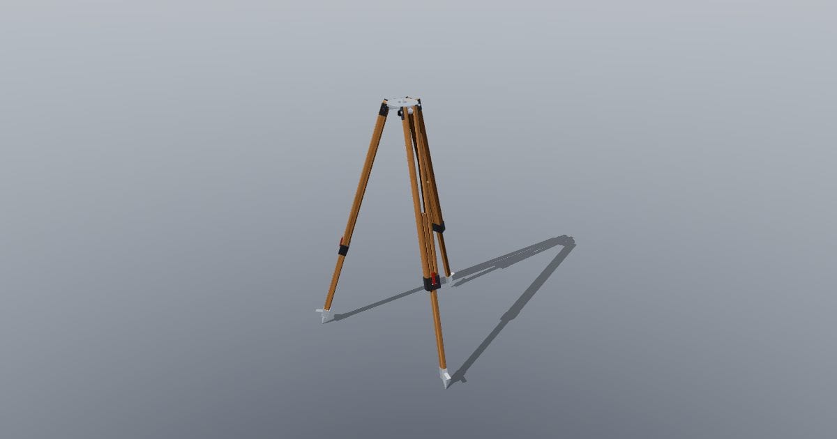 Wooden surveyor tripod (flat head, 5/8 in screw)