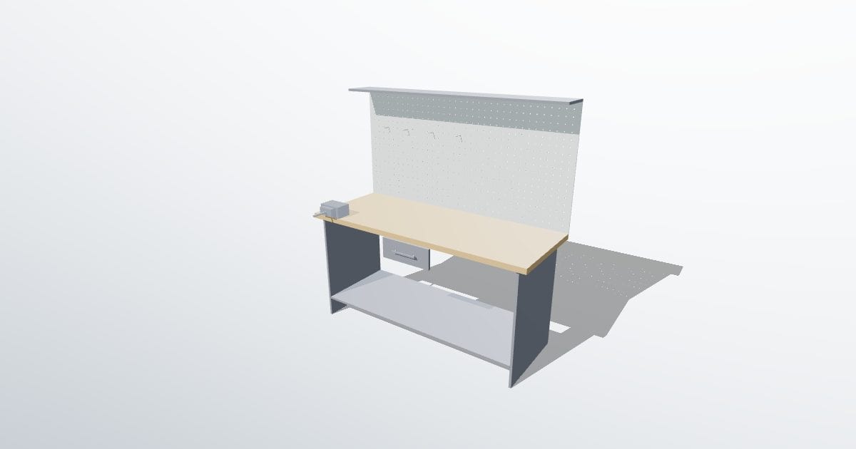 Workbench with pegboard