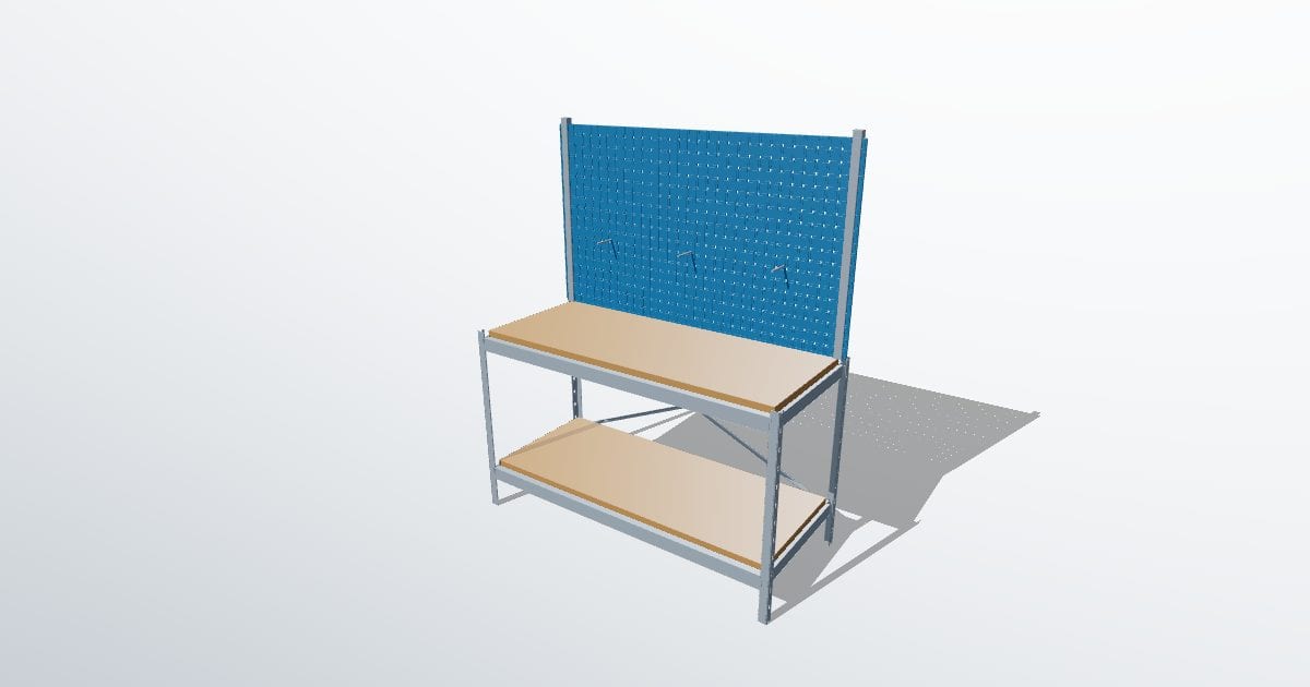 Workbench with pegboard