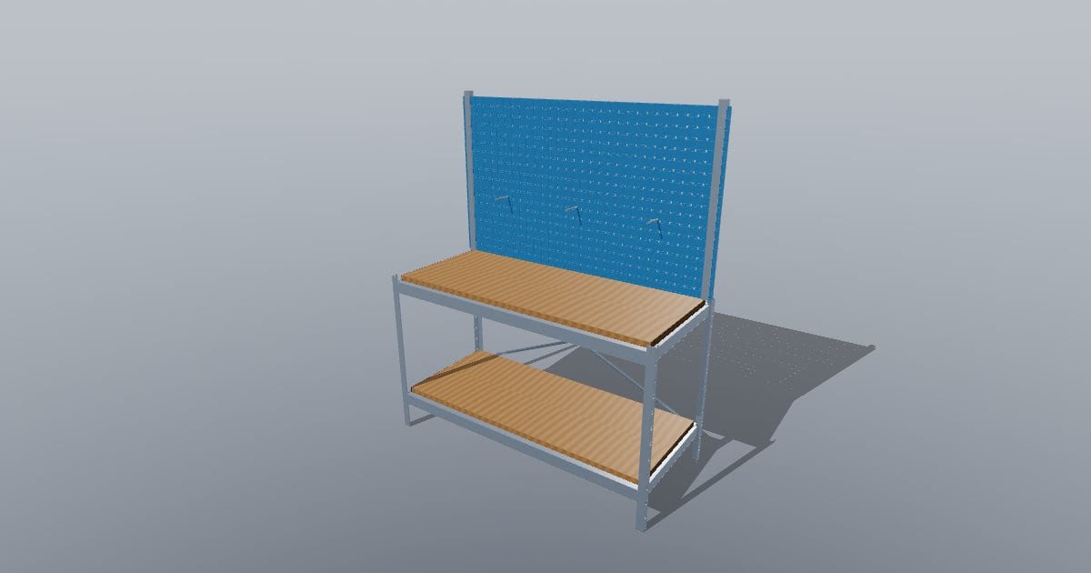 Workbench with pegboard