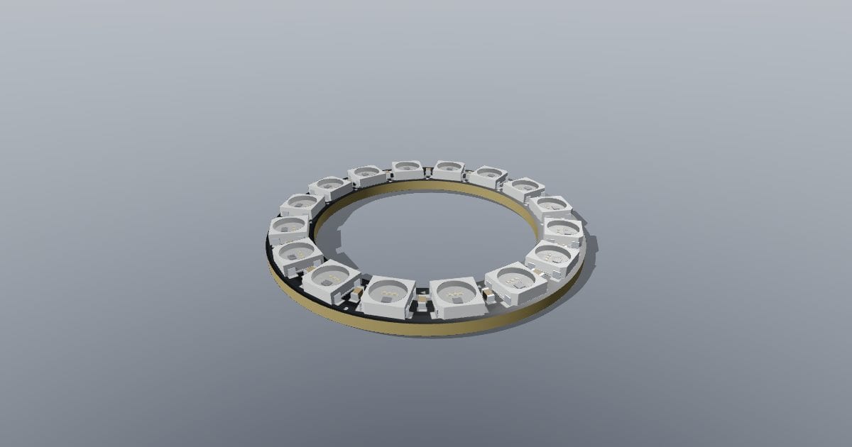 WS2812B 16-LED addressable ring, 44.5 mm