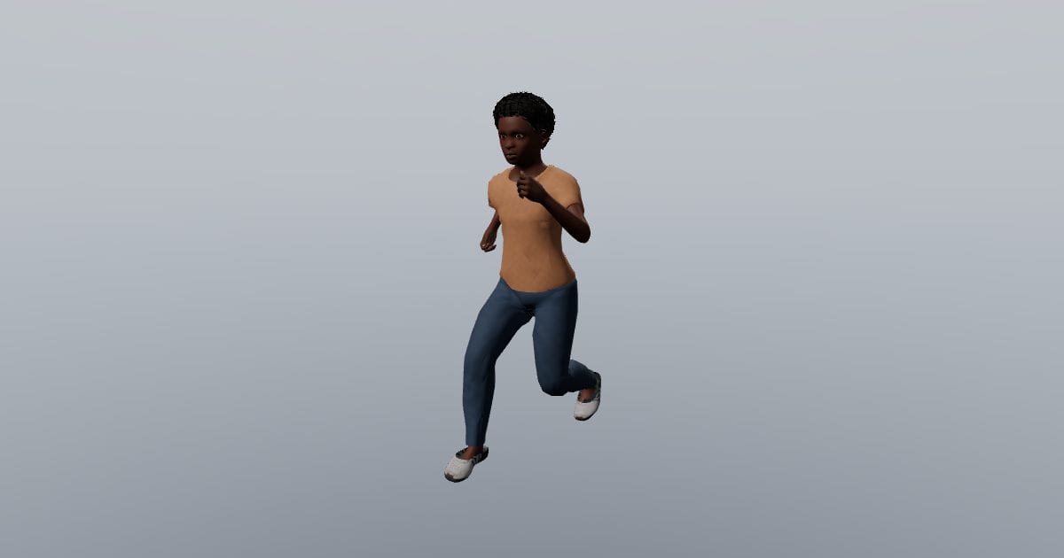 Zuri - 3D Person, Child age 8 running
