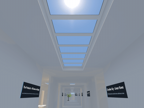 Animation alternating between two viewpoints of the corridor, showing depth through parallax