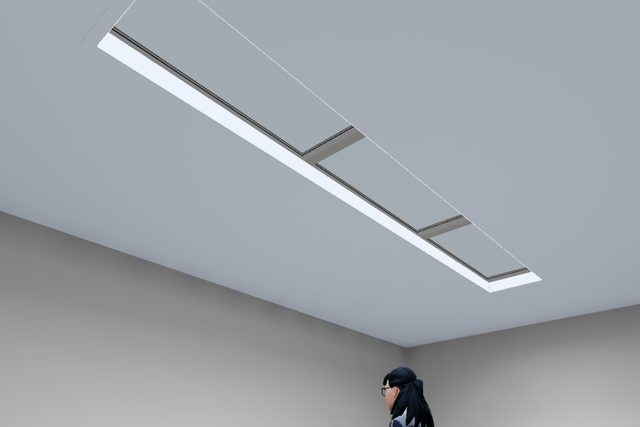 Circadian Lab 3D view: CS24 (2×4 ft) lay-in array, 3 fixtures butted end to end